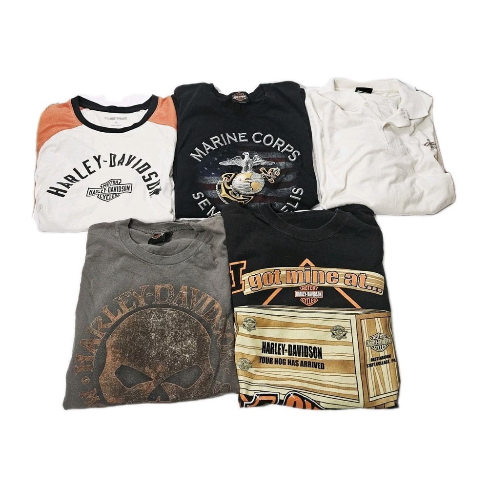 Harley Davidson Adults Size XL-2XL Shirts Long And Short Sleeved Lot Of 5